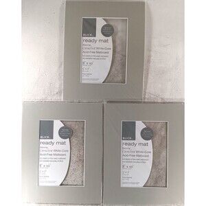 NEW Blick Ready Mat White Core Acid Free Matboard 8"x10" Frame Size Set of 3